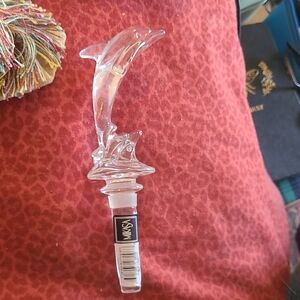 Glass Dolphin Wine Stopper Mikasa